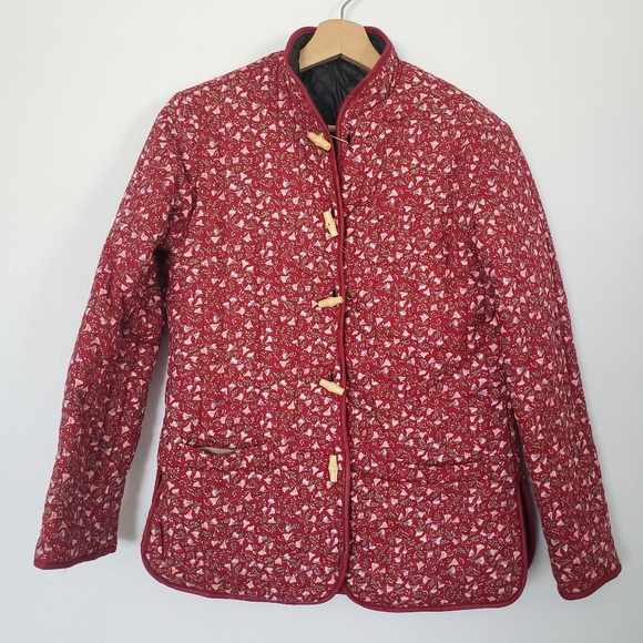 Women reversible quilted floral Jacket - Picture 12 of 13